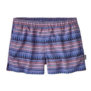 Patagonia Barely Baggies Shorts 2.5 In Belay Stripe Imperial Blue Women’s Size L